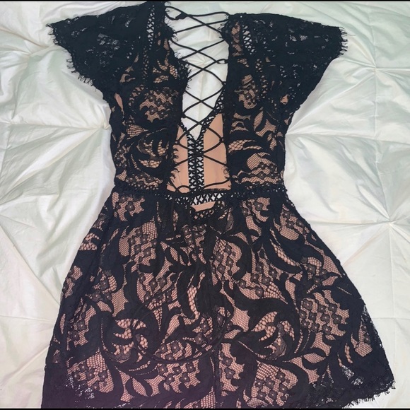 Tobi Ace of Lace Up Back Romper - Picture 6 of 7